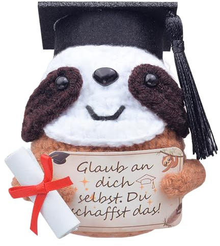 Mwmoeen Glücksschweinchen als Bachelor-Geschenk 2025, Positive Schwein, Pocket Hug, gestricktes Glück für Prüfungen, Schultüte, Master-Abschluss
