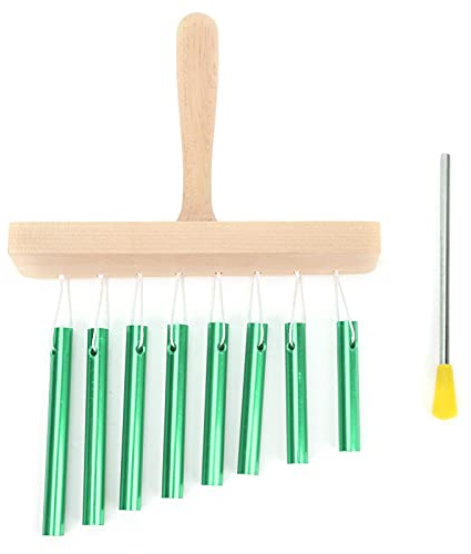 Mtlavishness 8-Ton-Glockenspiel, einreihiges Rohr, Kinder-Schlaginstrumente, Orff-Vorschulspielzeug mit Hammer für die musikalische Früherziehung, Grün (Grün)