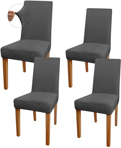 HOTUT Stuhlhussen,4 Stück Hohen Zurück Stuhlhussen,Stretch Stuhlbezug, Abnehmbarer Waschbarer Stühle Schutz für Haus, Küche, Hotel, Bankett, Hochzeit, Restaurant, Party