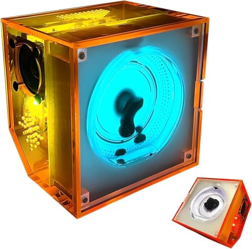 Flytande högtalare, ljudvisualisering, tekniskt utseende, färgglada lampor, 5000 mAh lång batteritid, smart högtalare med dubbla lägen, Bluetooth-subwooferhögtalare(Orange)