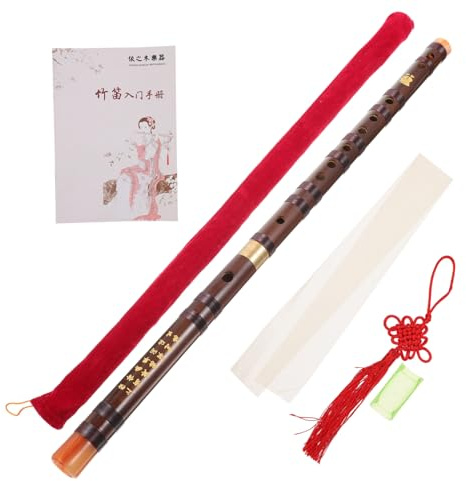 SUPVOX Flauta Creativa de Bambú Marrón para Estudiantes con Tono Preciso y Suave sin Grietas, Instrumento Musical Portátil Adecuado para Principiantes y Profesionales