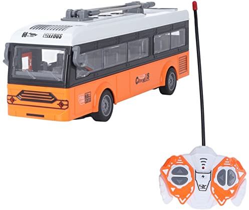 BSTCAR Giocattolo autobus telecomandato con suono, scuolabus elettronico ricaricabile RC veicoli di gioco elettronici autobus di simulazione per bambini (arancione)