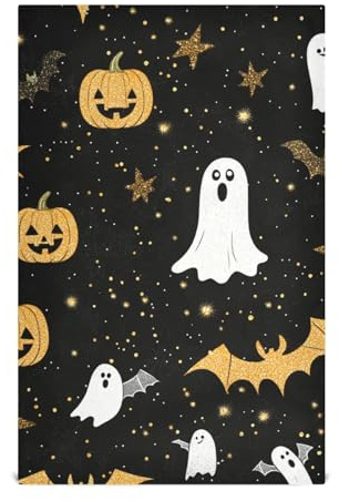 Juego de 6 paños de cocina con purpurina de calabaza, para decoración de Halloween, sin pelusas, paños de cocina de rizo de San Valentín, toallas tejidas de verano para cocina, 28 x 18 pulgadas