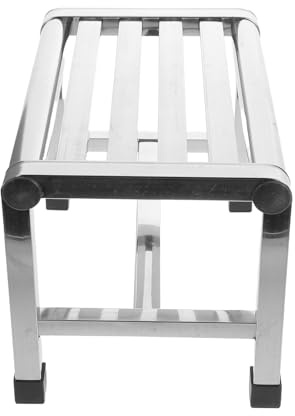 Kichvoe Tabouret en Acier Inoxydable pour Salle de Bain, Siège Antidérapant Compact et Étanche, Capacité Forte, pour Seniors et Entraînement la Propreté