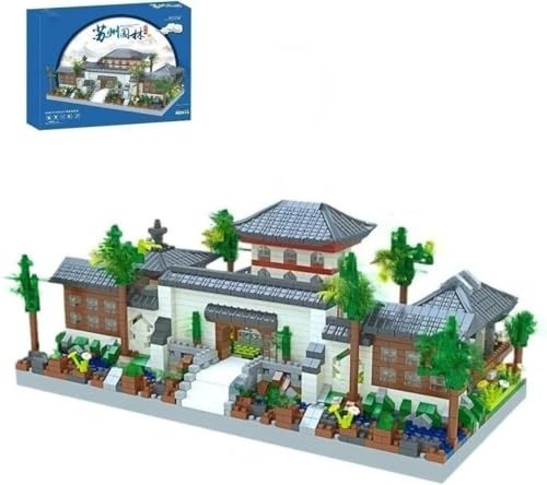 JUCYJULY Modèle Blocs de Construction en Briques - Jardin de Suzhou, Architecture Chinoise Traditionnelle, Ensemble Éducatif pour Enfants et Adultes (10+ Ans) (M2013)