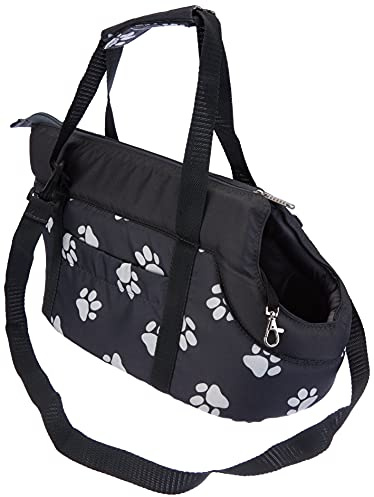 DOGGY Hobbydog TORGWL2 Hundetasche Tragetasche Katzentasche, Größe 22 x 20 x 36 cm, grau mit Pfoten