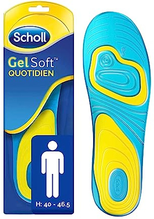 Scholl Semelles GelSoft Chaussures Homme Quotidien Pointure de 40 à 46,5 - 1 paire