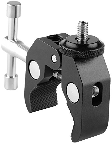 ChromLives Super Clamp Fotografie Kamera Klemme mit 1/4 inches -20 bis 1/4 inches -20 Schraubenkonverter für 15mm Stangen/Lichter/Regenschirme/Regale/Kreuzstangen und mehr