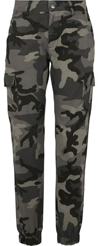 Urban Classics Ladies High Waist Cargo Pants Pantaloni, Dark Camo, 29 Donna