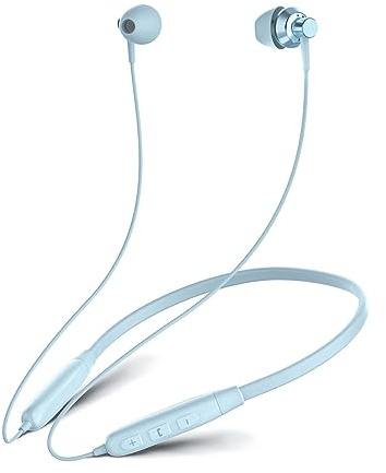 SoundMAGIC S20BT Halsband Bluetooth Hörlurar Trådlösa öronsnäckor HiFi Stereo i örat Headset med mikrofon Lätta sporthörlurar Lång speltid Stabil anslutning Blå