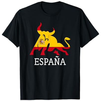 España Bandera Española Souvenir Toro España Bull Silhouette Camiseta