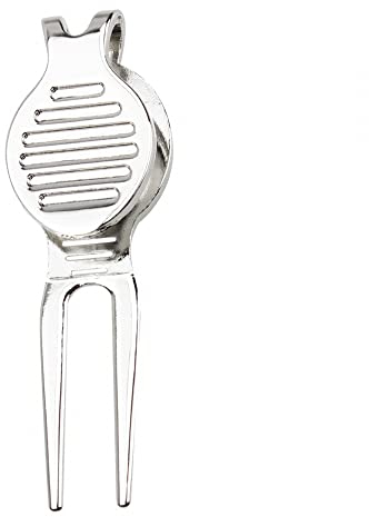 DONGKER Golf Pitchgabel, 1 Stück Faltbare Edelstahl Golf Divot Reparatur Pop-up-Taste und Magnetischer Kugelmarkierung Pitchgabeln für Golfer Reparaturzubehör