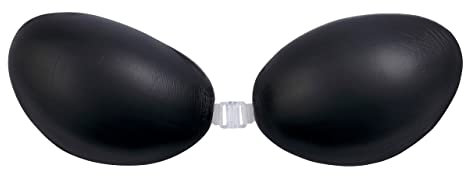 Undercover Glamour Invisible Gel Bra, A to F Cup, Adhesive Silicone Stick on Bra (as8, Cup_Band, f, Black)