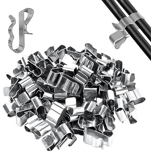 60 Pièces Clips de Fil Métallique Remorque, Acier inoxydable 304 Cadre de Câble Pince en Acier, Convient pour L'assemblage de Câbles