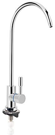 Einhand RO Wasserhahn, Kaltwasserhahn Küche 1/4 Zoll Edelstahl Wasserfilter Wasserhahn Umkehrosmose Wasserhahn Filterhahn Kaltwasserhahn für verschiedene Wasserfilter und Wasserreiniger