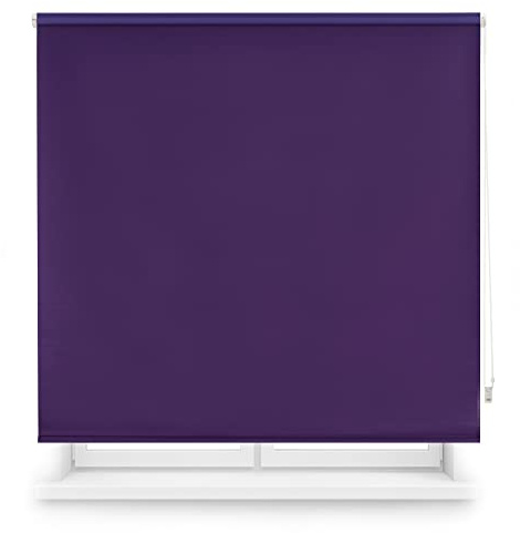 INTERBLIND Verdunkelungsrollo, glatt, hochwertig, Größe 140 x 175 cm Breite x Höhe – Stoffmaß 137 x 170 cm – Thermisch violett – Licht- und Kälteisolierung