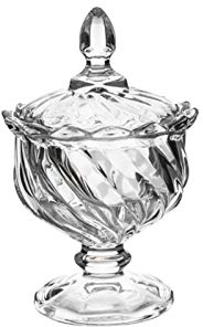 Bxzpzplj sucrier Bol à Sucre en Verre Tall Sugar Bowl Fleur Thé Réservoir Transparent Cube Cube Cube Bol avec Couvercle Anti-poussière (Trois Styles) Bocal à Bonbons (Color : C)