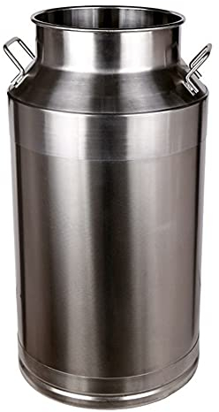 ASumPio Milchtransportdose Aus Lebensmittelechtem Edelstahl, Weineimer, Eimer, Milchkanne, Krug, Fass, 15–60 L, Für Zuhause Und Unternehmen, 30 L (30 L)