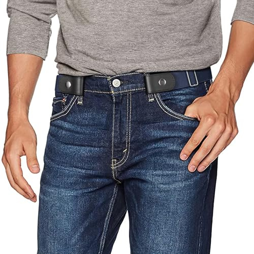 JASGOOD Ceinture Sans Boucle Elastique Femme Homme - Ceinture Invisible Réglable pour Jeans, Pantalon, Robe - Dégagement Rapide Confortable