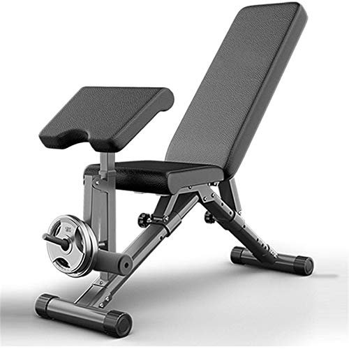 MYVVKIA Verstellbare Hantelbank, Faltbare Sit-Up-Bank, Flache Schrägbank mit Neigung, FID-Bankdrücken, vielseitig einsetzbar, Trainingsbankdrücken im Fitnessstudio für das Fitnes