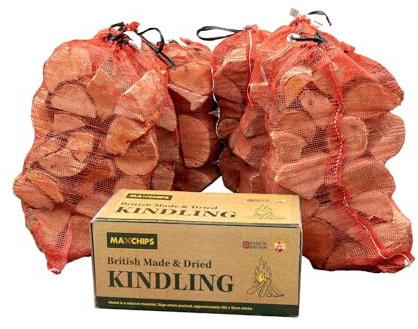 5 Nets of Maxchips Hardwood logs and 1 Box of Maxchips Kindling. Delivery Included.
