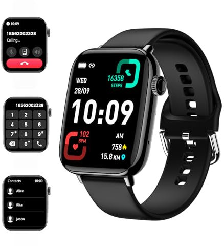 VASTTRON Smartwatch für Männer Frauen Anrufe annehmen/tätigen 4,9 cm Fitnessuhr Herzfrequenz/Schlafmonitor IP68 Wasserdicht Smartwatches 100+ Sport Aktivitätstracker Schrittzähler für Android iPhone