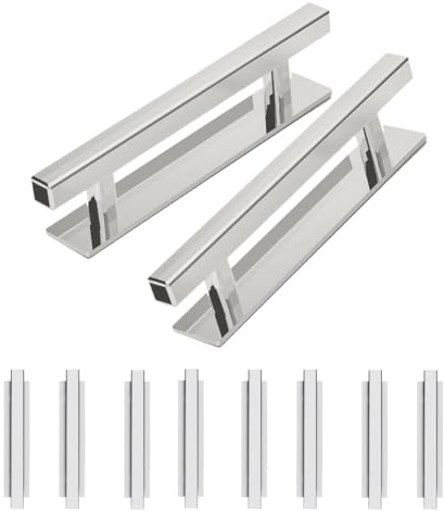 DBTHTSK Self-Stick Push Pull Helper,10 Pack ABS Plastic Wardrobe Handles Pulls for Furniture Cabinets Closets Drawer Handles (Silver)
