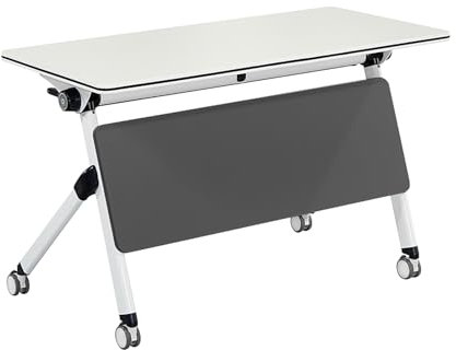 Klappbarer Konferenztisch Mit Lagerregal, Klappbarer Besprechungstisch, Klappbarer Schreibtisch Auf Rollen, Klappbarer Mobiler Schulungstisch, Arbeitstisch Klappbar Für Büro Zuhause Seminarräume(160*5