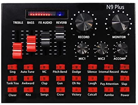 Mixeur de Son USB Enregistrement en Studio Diffusion en Direct Carte Son N9 Jeu PC Streaming en Direct Condensateur