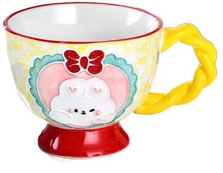 HYKJCSS Tazzine Caffe Tazze Caffe Tazze Bella Tazza In Ceramica Colorata 450ML Tazza Da Colazione Di Grande Capacità Tazza Da Caffè Per Ufficio Domestico Tazze Cappuccino(F)