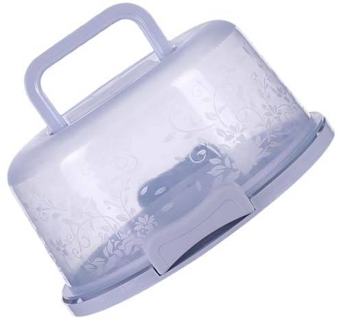 Gupcaqosjw Kuchen Transportbox Rund, Cupcake Halter Mit Deckel, Tortentransportbox Mit Deckeln Und Tragegriff, Kuchenbox Rund Mit Deckel, Kuchenbox Kastenform,Tortenbehälter Für Kuchen 26x22x12.5 Cm
