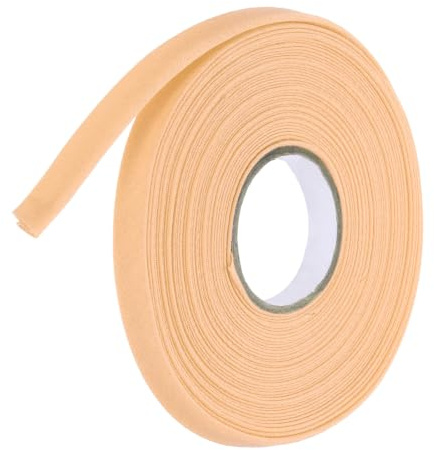 QUARKZMAN 9 Meter Schrägband Baumwolle Aprikosenfarbe, 1 cm Einfassband zum Nähen, Stoffband für DIY-Projekte, Stricken, Nähen