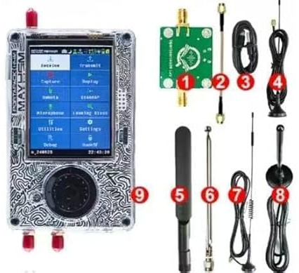 H4M PortaPack H4M + HackRF allt-i-ett-kit med antenner, professionell TFT 1 MHz-6 GHz trådlös radiosändare med ABS-skal, replay capture för kommunikationsradio transceiver
