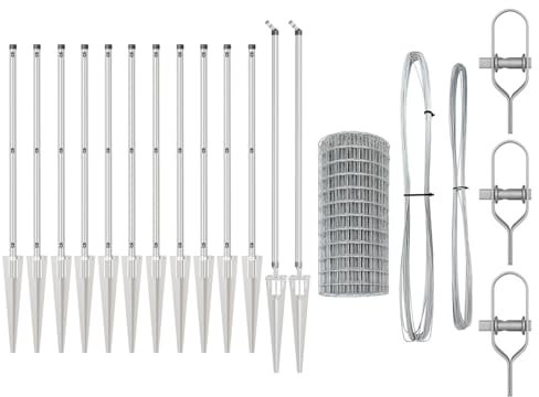 vidaXL Recinzione Euro con 13 Pali a Punta 1 x 25m in Acciaio Galvanizzato | Recinzione Esterna Robusta e Resistente ai Raggi UV, Perfetta per Giardini e Terrazze Sicure