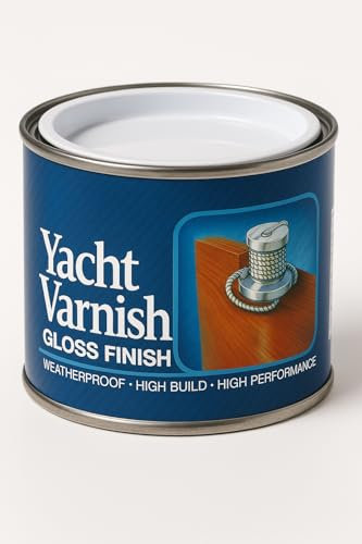 Yacht Varnish Gloss Finish 180ml – Clear High Shine Marine Wood Sealer for Boats, Furniture, Exterior Wood & Decking | Durable Weatherproof Varnish | Quick Drying, UV Protection Indoor Outdoor Varnish