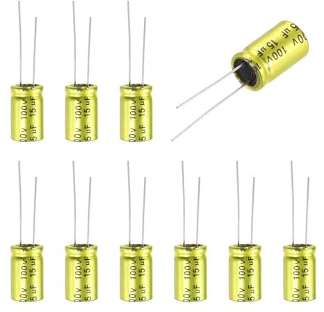 QUARKZMAN 10 Stück 15uF 100V Ungepolter Elektrolytkondensator 10mm x 17mm | Audio Kondensatoren, Aluminium, Für DIY Projekte Audio Hochtöner Frequenzweiler
