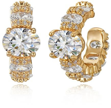Jenosy Gold Ear Cuff dam piercing öppna wrap örhängen 18K förgylld zirkon öronmanschett guld handmake smycke present för kvinnor, Medium, Mässing, Ingen ädelsten