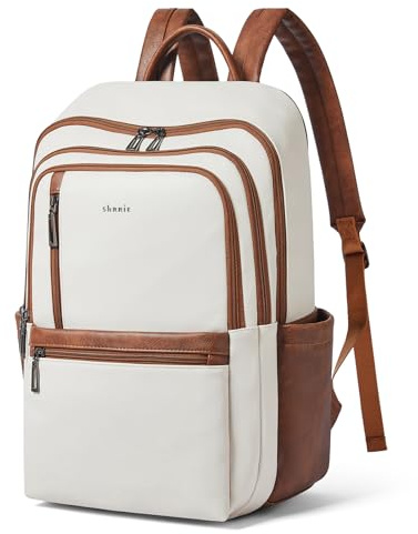 Shrrie Laptop-ryggsäck för kvinnor, Beige med brun