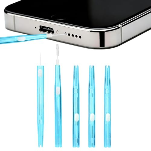 Kit de limpieza de puerto de carga, limpiador de puerto USB C para limpiador de teléfono, kit de limpieza de teléfonos móviles, gancho de cerdas, kit de cepillo de limpieza de doble cara para