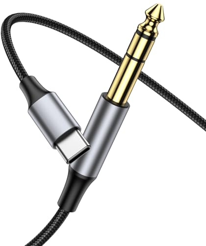 KAYQINHO USB C to 1/4 Inch TRS Stere Audio Cable 3.3FT, USB C to 1/4 inch TRS Male Cable Audio Jack Cord for Phones, Amplifier, Speaker, Headphone, Mixing Console (No Recording Support)