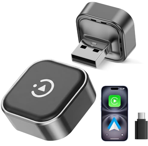 Spedal 2026 CarPlay Wireless Adapter — Ultra Mini 2-in-1 Android Auto Adapter, WiFi 6 & Bluetooth 5.4, Plug & Play für kabellose Freiheit, Schnelle Automatische Verbindung, Stabil & Verzögerungsfrei