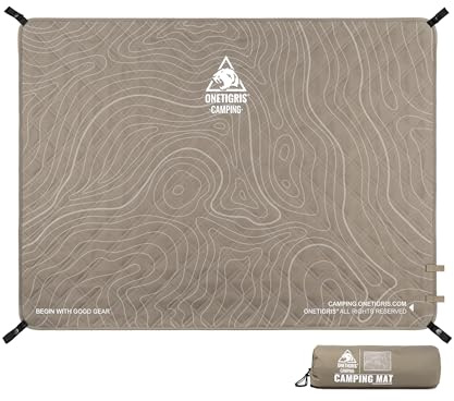 OneTigris Bodenmatte wasserdicht multifunktional Decke Umhang 200 x 150 cm | Multifunktionale Matte, nutzbar als Picknickmatte, Decke oder Umhang, leicht und kompakt. Ideal für Camping, Wandern