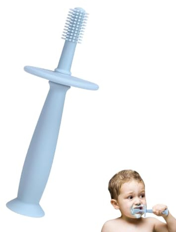 360 Babytandborste - 100% Livsmedelsklassad Silikonbitleksak | Spädbarns Tungrengöringsborste Med Sugbas | Hygiene Gum Care Muntvättstränare, Nyfödda Tuggbara Tandborstar 1 St