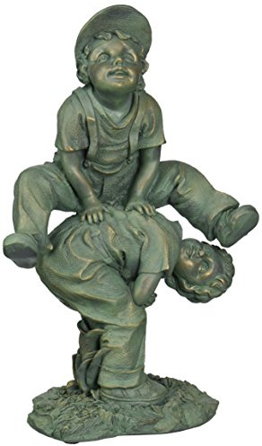 Design Toscano Leap Frogging Playing Boys Garden Statue, Full Color