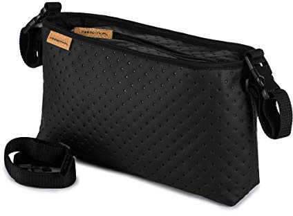 Organisateur de poussette Ferocity, sac de rangement rembourré pratique pour tous les types de poussettes, avec une bandoulière réglable et deux sangles de suspension.