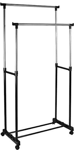 Haushalt International Kleiderständer, fahrbar, stabil, 2 Ausleger, Höhe 100-170 cm, Garderobenständer; Rollgarderobe
