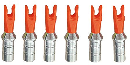 Bågskytte Pilar Nocks Pilar svansar Med aluminium stift för ID 4.2/6.0/6.2mm Kolpilar Glasfiberpilar (Orange, 6.0mm)