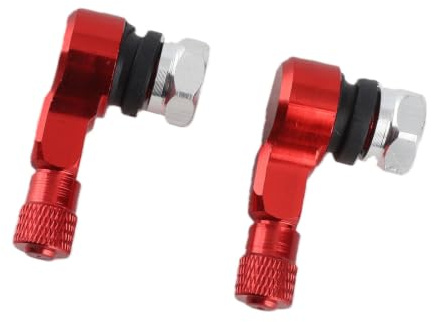 Motorrad Reifen Ventilschaft, Universal Motorrad 11,3mm 90 Grad Aluminiumlegierung Reifen Ventilschaft Kappen 7,5 mm Gewindelänge für Standard Schlauchlose (Rot)