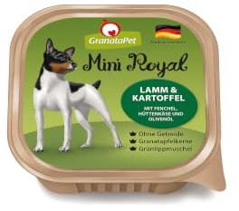GranataPet Mini Royal lamm & potatis, våtfoder för hundar, hundmat utan spannmål och utan tillsats av socker, komplett mat för vuxna hundar, 11 x 150 g