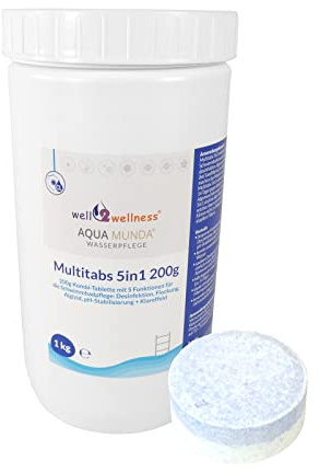 Aqua Munda Wasserpflege Premium Pool Multitabs 5in1 200g 1kg | Wasserpflege